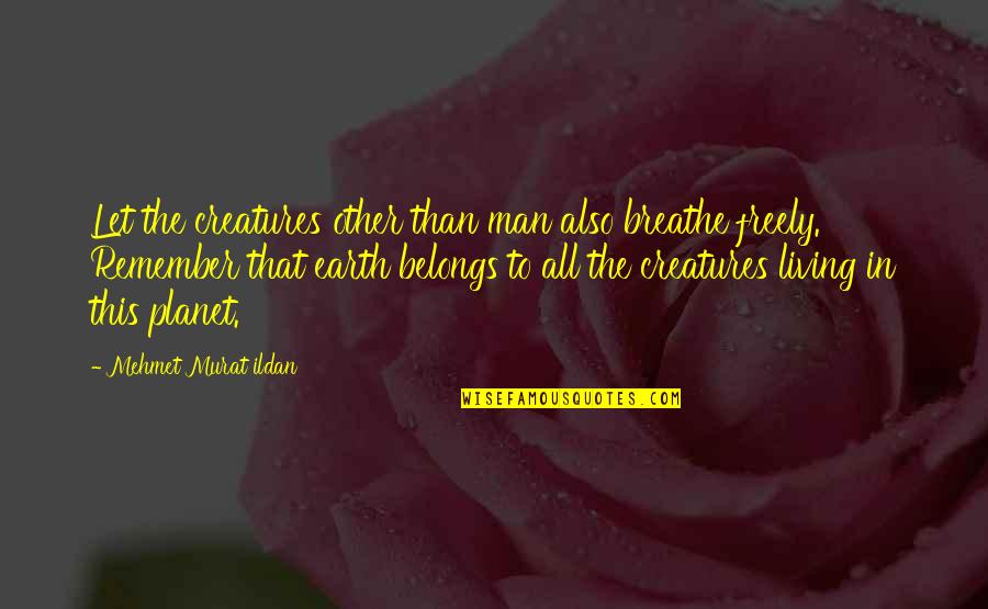 Brokini Quotes By Mehmet Murat Ildan: Let the creatures other than man also breathe