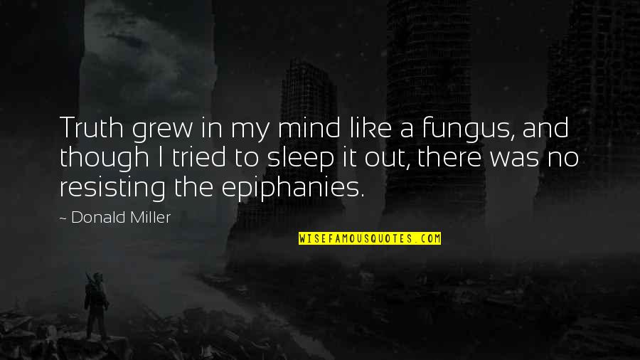 Brolly Hut Quotes By Donald Miller: Truth grew in my mind like a fungus, Brolly Hut Quotes By Donald Miller: Truth grew in my mind like a fungus,