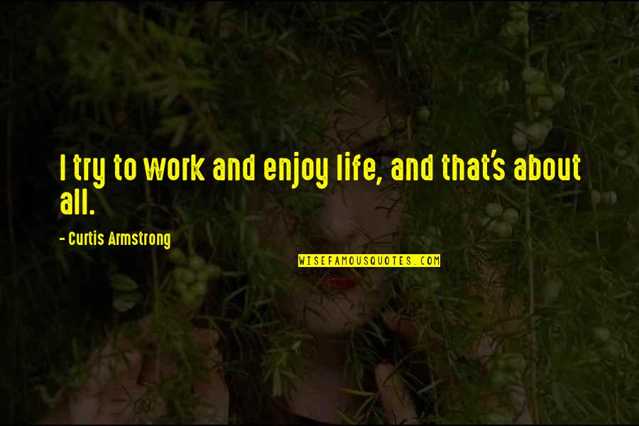 Bromfield Sand Quotes By Curtis Armstrong: I try to work and enjoy life, and