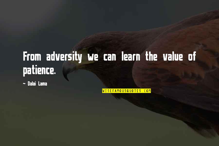 Bromiley Mackay Quotes By Dalai Lama: From adversity we can learn the value of Bromiley Mackay Quotes By Dalai Lama: From adversity we can learn the value of