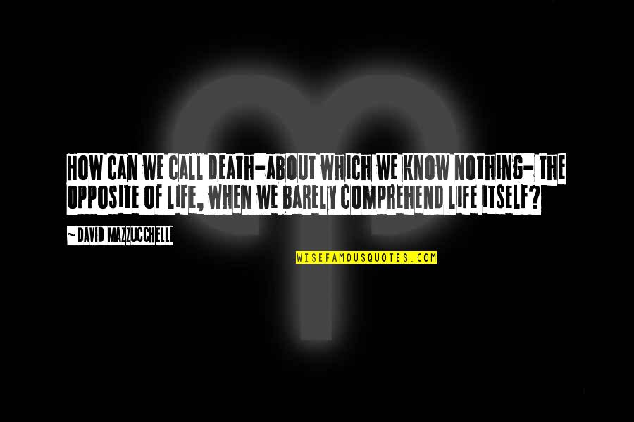 Bronces Quotes By David Mazzucchelli: How can we call death-about which we know