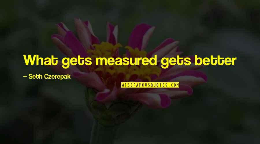 Bronckhorst Tuinhuisjes Quotes By Seth Czerepak: What gets measured gets better Bronckhorst Tuinhuisjes Quotes By Seth Czerepak: What gets measured gets better