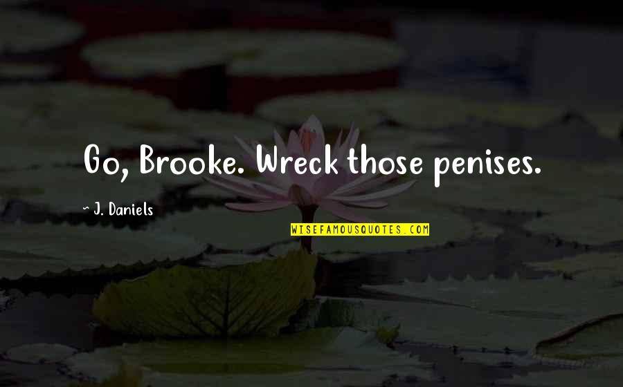 Bronicki Lucien Quotes By J. Daniels: Go, Brooke. Wreck those penises.