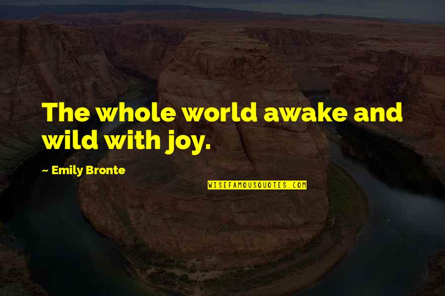 Bronte Quotes By Emily Bronte: The whole world awake and wild with joy.