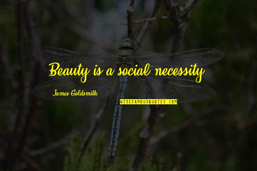 Brontez Montell Quotes By James Goldsmith: Beauty is a social necessity.