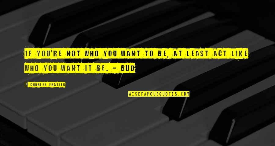 Bronwynn Pichetti Quotes By Charles Frazier: If you're not who you want to be,