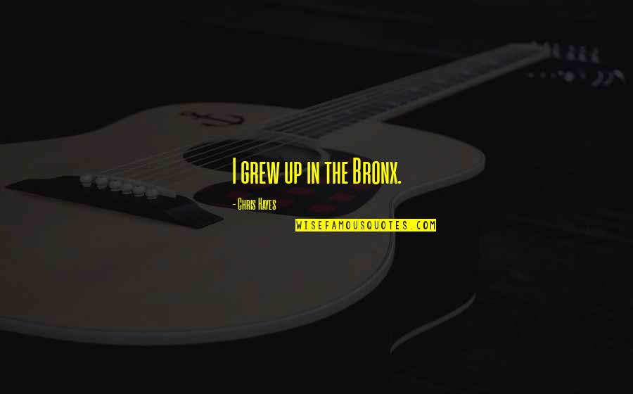 Bronx Quotes By Chris Hayes: I grew up in the Bronx. Bronx Quotes By Chris Hayes: I grew up in the Bronx.