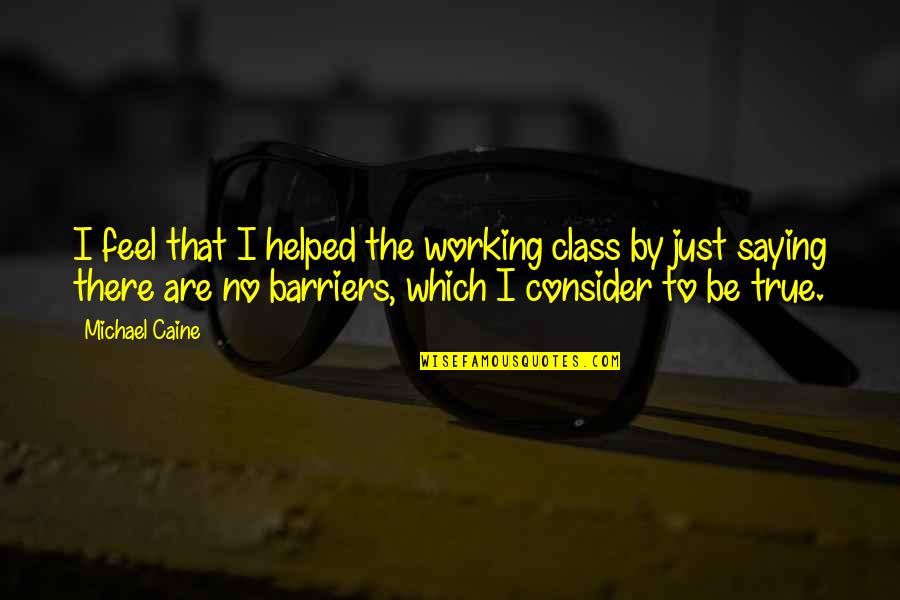 Bronze Statues Quotes By Michael Caine: I feel that I helped the working class