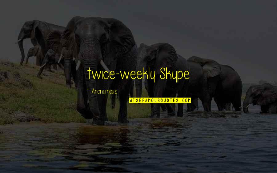 Bronzeish Quotes By Anonymous: twice-weekly Skype