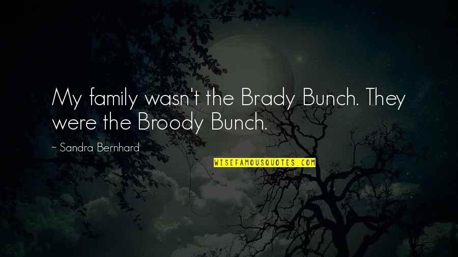 Broody Quotes By Sandra Bernhard: My family wasn't the Brady Bunch. They were