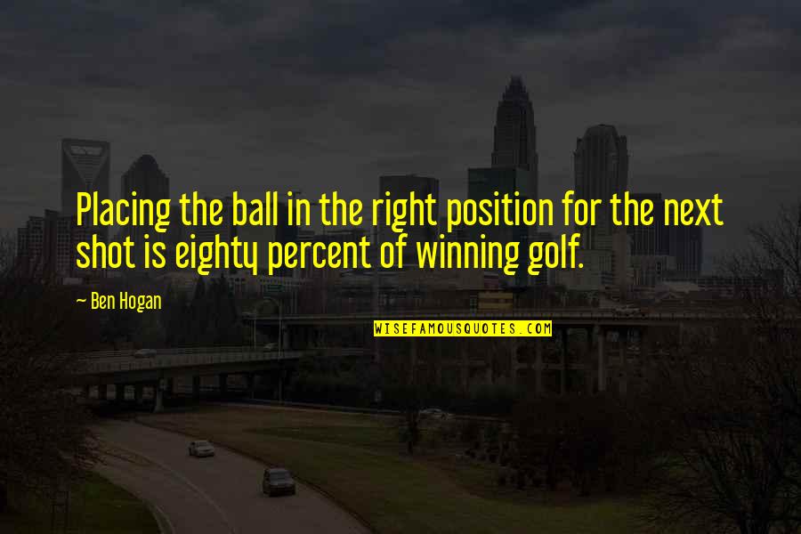 Brooklyn 99 Pilot Quotes By Ben Hogan: Placing the ball in the right position for Brooklyn 99 Pilot Quotes By Ben Hogan: Placing the ball in the right position for