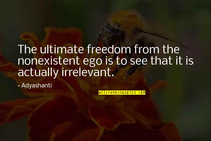 Brookner Wikipedia Quotes By Adyashanti: The ultimate freedom from the nonexistent ego is