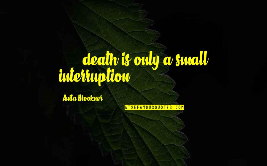 Brookner's Quotes By Anita Brookner: [...] death is only a small interruption.