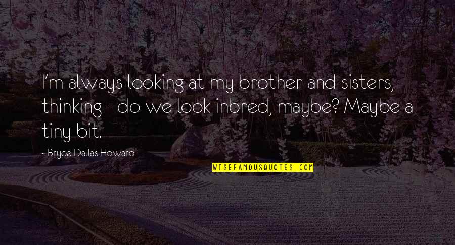 Brother Always There Quotes By Bryce Dallas Howard: I'm always looking at my brother and sisters, Brother Always There Quotes By Bryce Dallas Howard: I'm always looking at my brother and sisters,