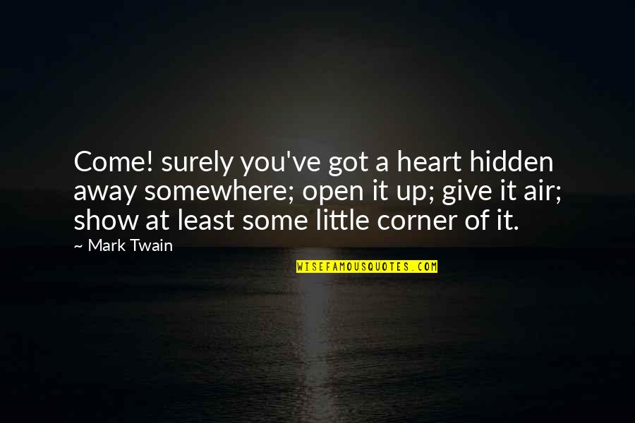 Brother And Sister Status Quotes By Mark Twain: Come! surely you've got a heart hidden away