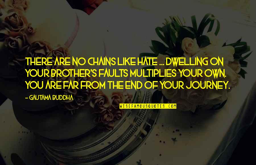 Brother Hate Quotes By Gautama Buddha: There are no chains like hate ... dwelling