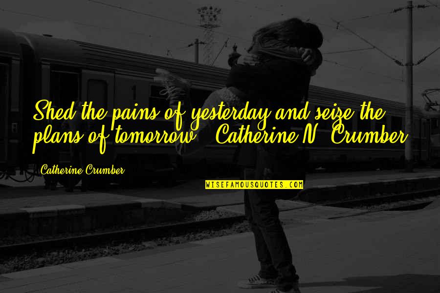 Brother Losing A Brother Quotes By Catherine Crumber: Shed the pains of yesterday and seize the Brother Losing A Brother Quotes By Catherine Crumber: Shed the pains of yesterday and seize the