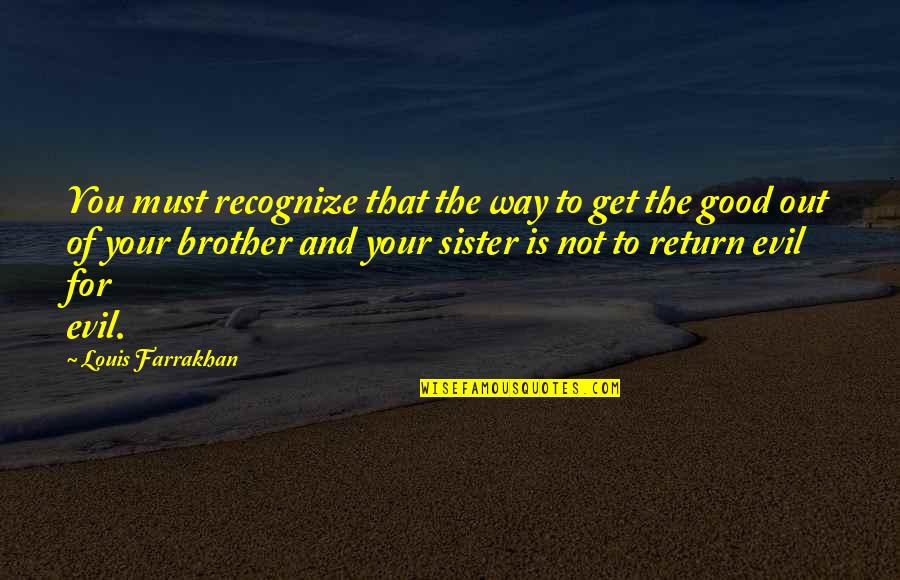 Brother Sister Quotes By Louis Farrakhan: You must recognize that the way to get