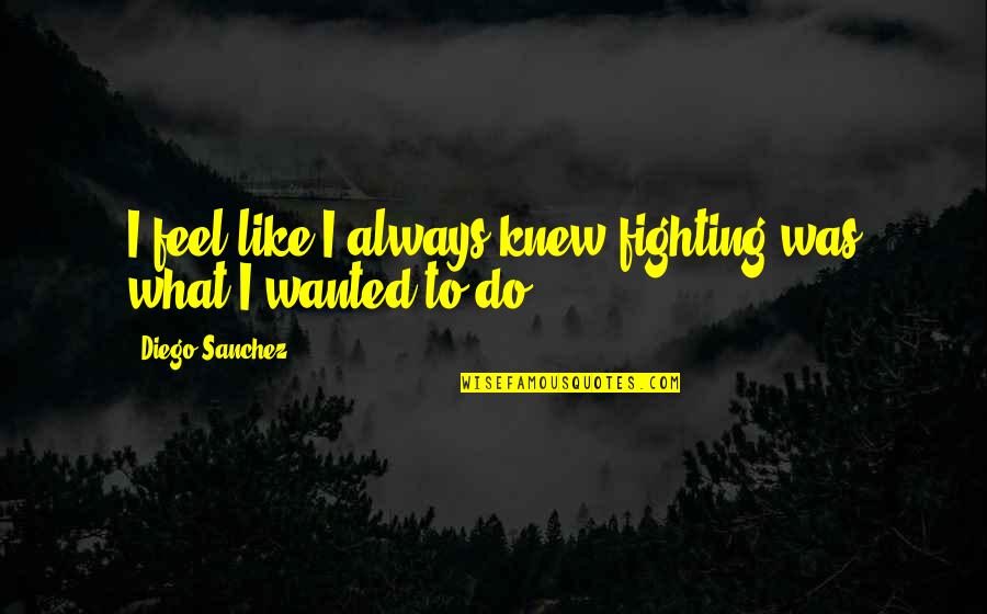 Brotherhood Goodreads Quotes By Diego Sanchez: I feel like I always knew fighting was