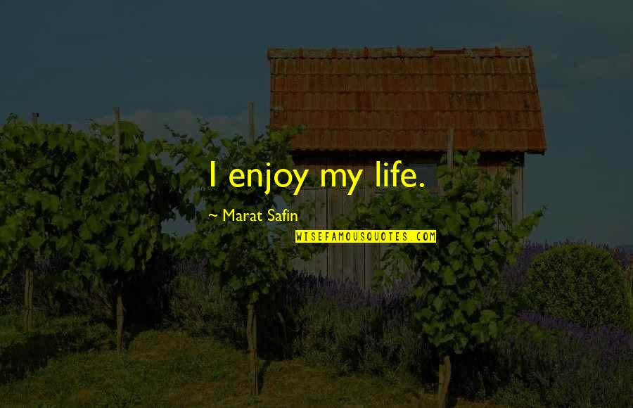 Brotherhood In War Quotes By Marat Safin: I enjoy my life.