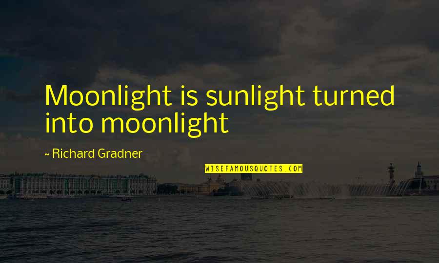 Brotherly Birthday Quotes By Richard Gradner: Moonlight is sunlight turned into moonlight