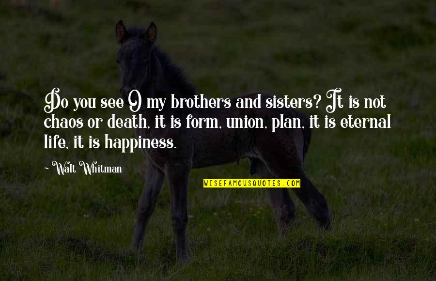 Brothers And Sisters Quotes By Walt Whitman: Do you see O my brothers and sisters?