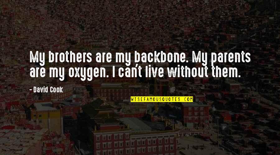 Brothers Are Quotes By David Cook: My brothers are my backbone. My parents are