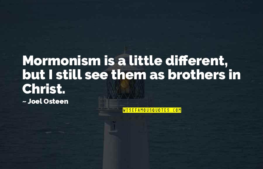 Brothers In Christ Quotes By Joel Osteen: Mormonism is a little different, but I still