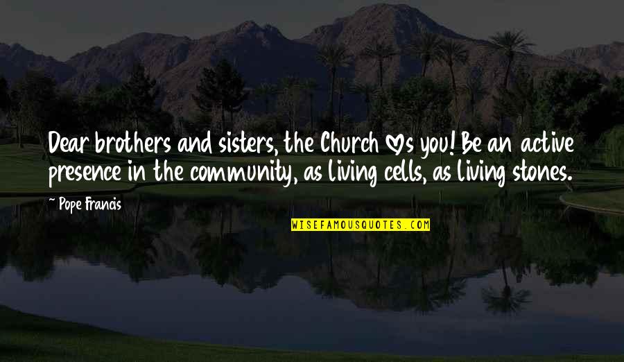 Brothers Love Quotes By Pope Francis: Dear brothers and sisters, the Church loves you!