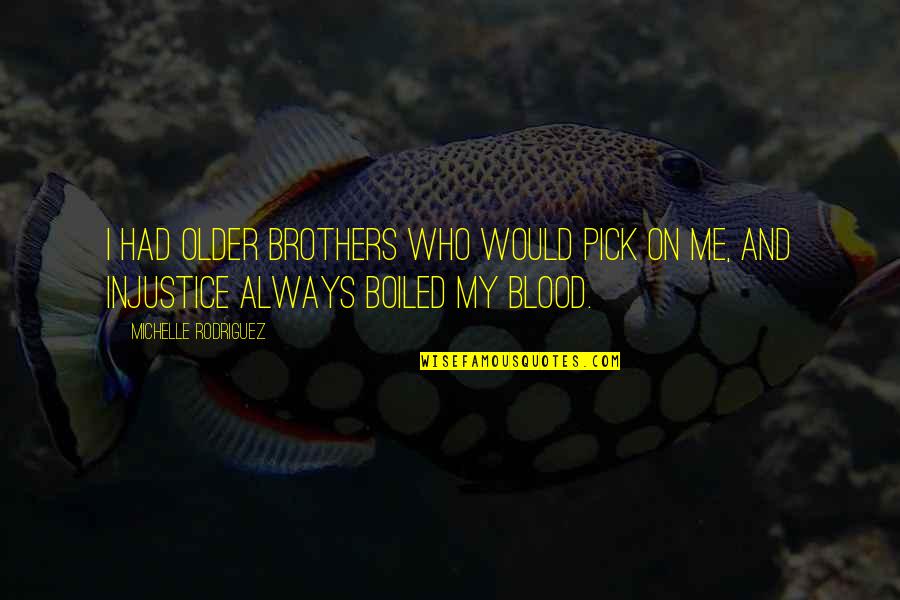 Brothers Not By Blood Quotes By Michelle Rodriguez: I had older brothers who would pick on