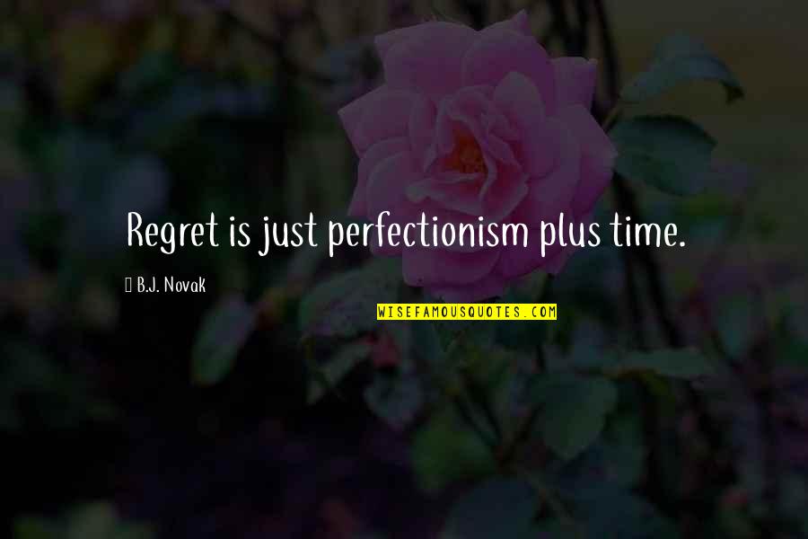 Brothers Protecting Sisters Quotes By B.J. Novak: Regret is just perfectionism plus time.