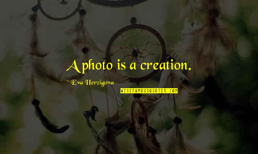 Broucke Kachels Quotes By Eva Herzigova: A photo is a creation.