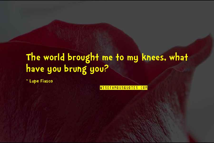 Brought Me To You Quotes By Lupe Fiasco: The world brought me to my knees, what