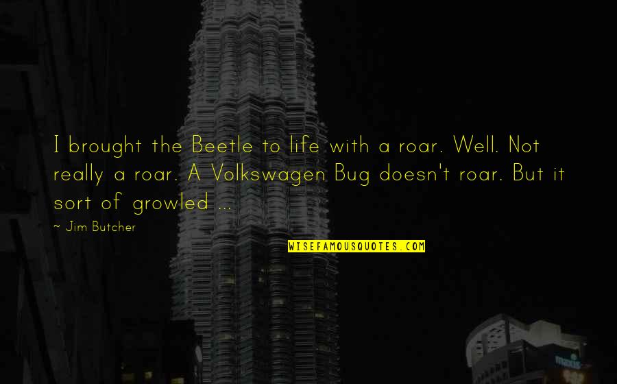 Brought To Life Quotes By Jim Butcher: I brought the Beetle to life with a