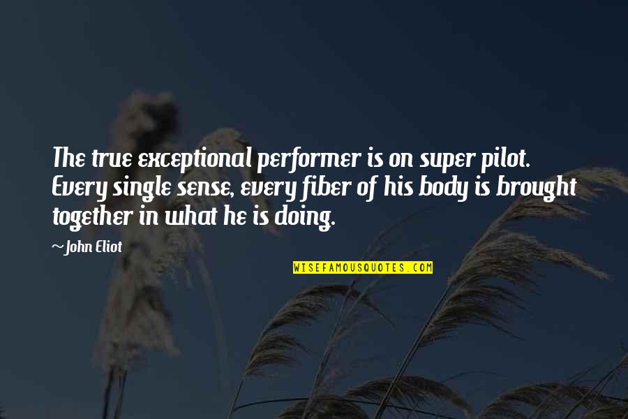 Brought Together Quotes By John Eliot: The true exceptional performer is on super pilot.