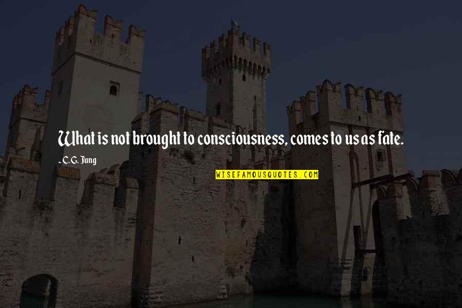 Brought Us Quotes By C. G. Jung: What is not brought to consciousness, comes to