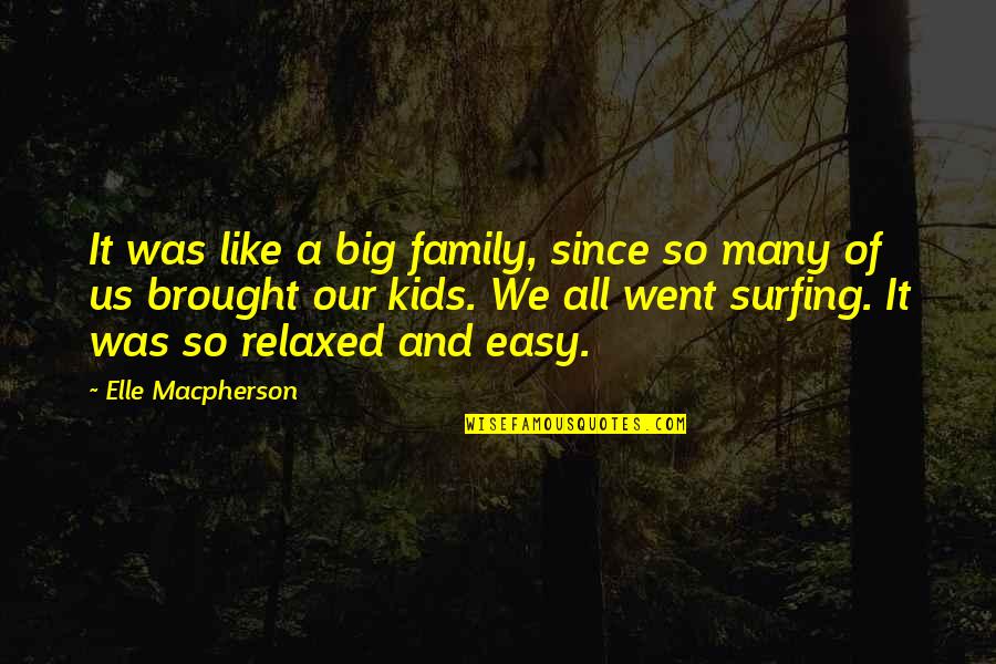 Brought Us Quotes By Elle Macpherson: It was like a big family, since so Brought Us Quotes By Elle Macpherson: It was like a big family, since so