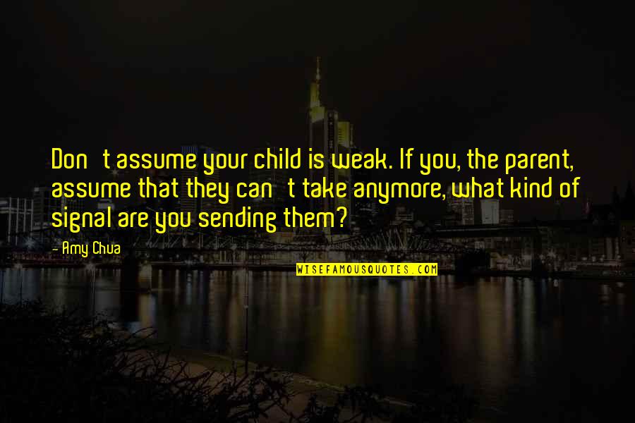 Broulee Recipe Quotes By Amy Chua: Don't assume your child is weak. If you,
