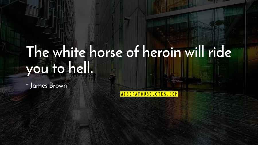 Brown And White Quotes By James Brown: The white horse of heroin will ride you Brown And White Quotes By James Brown: The white horse of heroin will ride you