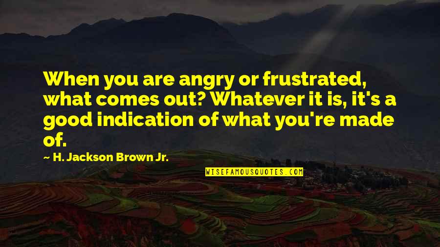 Brown Out Quotes By H. Jackson Brown Jr.: When you are angry or frustrated, what comes