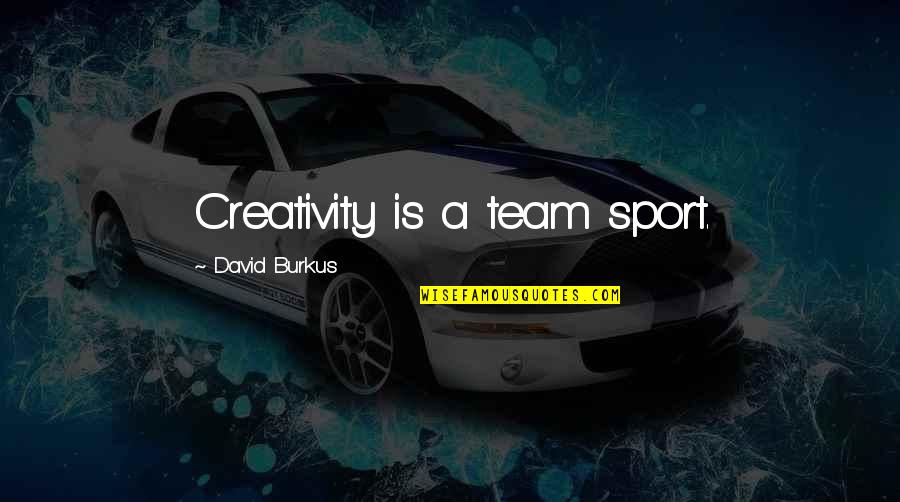 Brown Sugar Quotes By David Burkus: Creativity is a team sport.