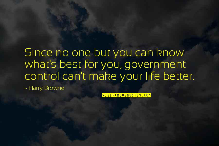 Browne's Quotes By Harry Browne: Since no one but you can know what's