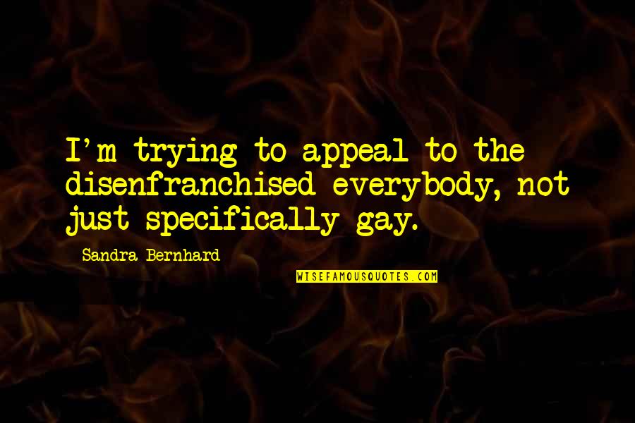 Brownes Trading Quotes By Sandra Bernhard: I'm trying to appeal to the disenfranchised everybody,