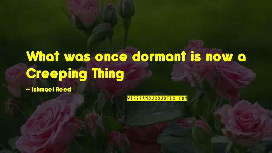 Brownian Motion Quotes By Ishmael Reed: What was once dormant is now a Creeping