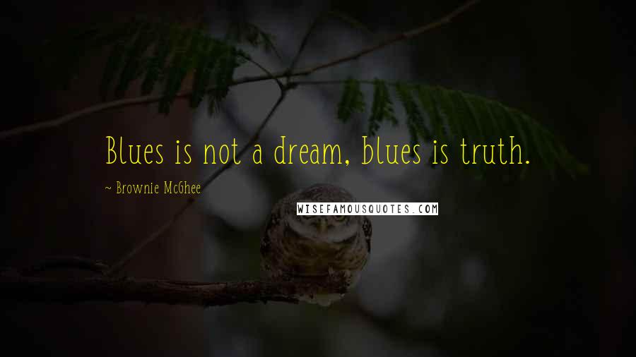 Brownie McGhee quotes: Blues is not a dream, blues is truth.