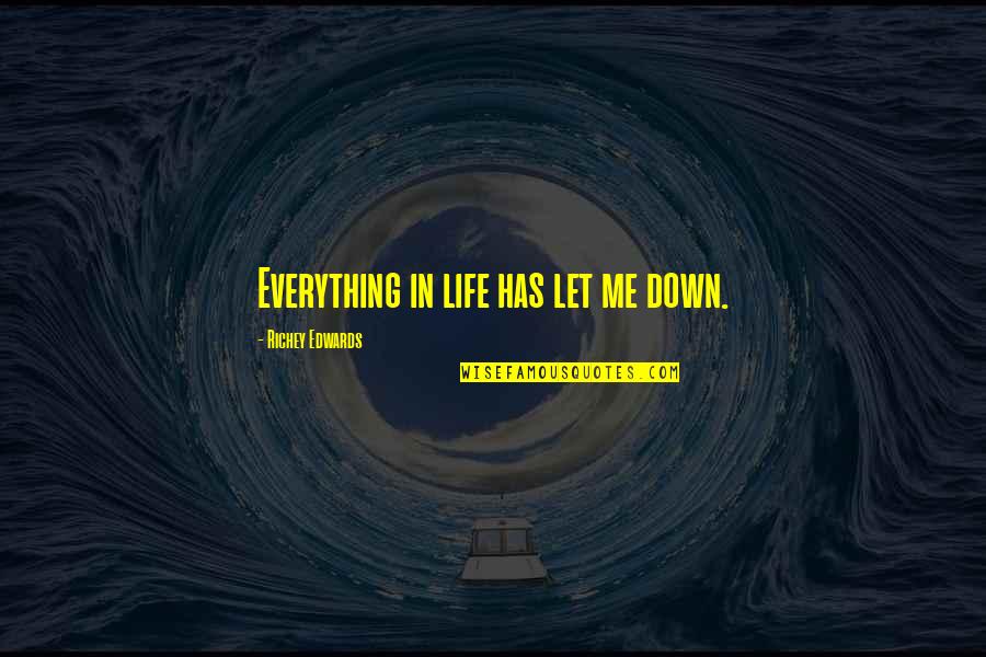 Brownmillerite Quotes By Richey Edwards: Everything in life has let me down. Brownmillerite Quotes By Richey Edwards: Everything in life has let me down.