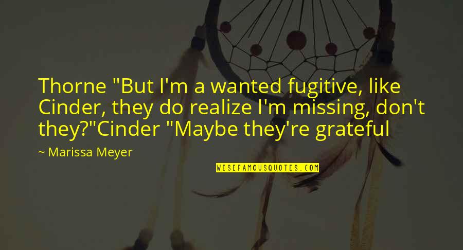 Bru Ir En Construccion Quotes By Marissa Meyer: Thorne "But I'm a wanted fugitive, like Cinder,