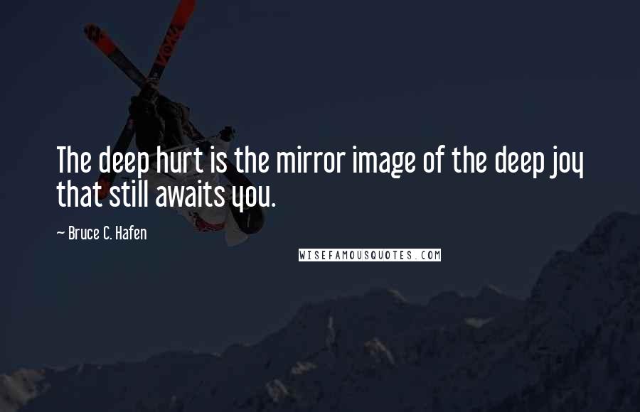 Bruce C. Hafen quotes: The deep hurt is the mirror image of the deep joy that still awaits you.