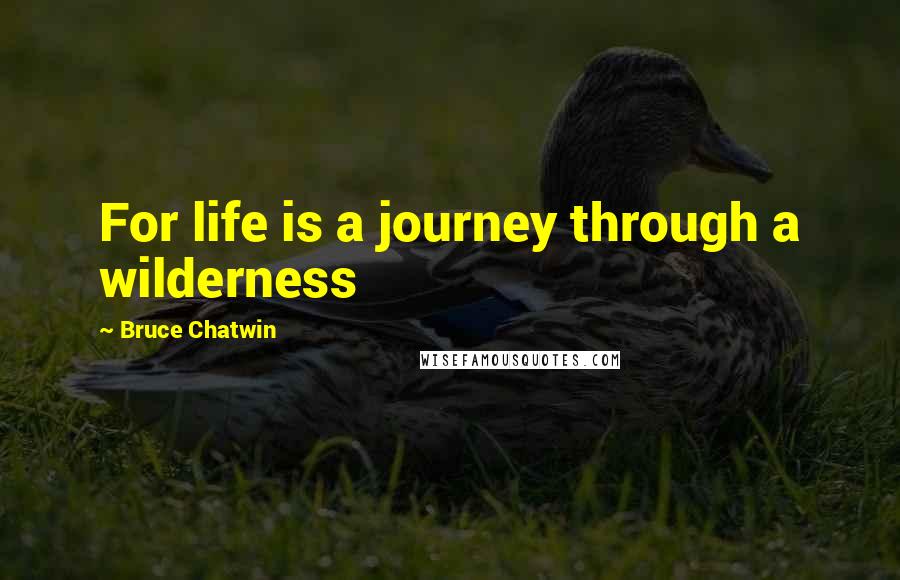 Bruce Chatwin quotes: For life is a journey through a wilderness