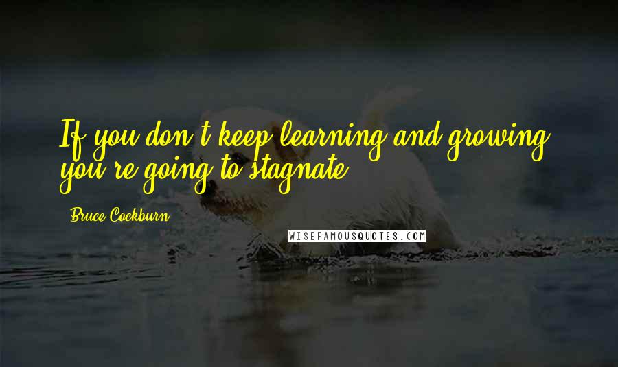 Bruce Cockburn quotes: If you don't keep learning and growing, you're going to stagnate.